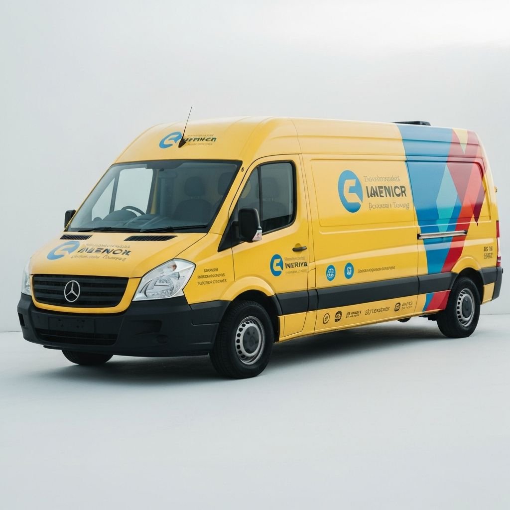 Vehicle wrap advertising with vinyl graphics