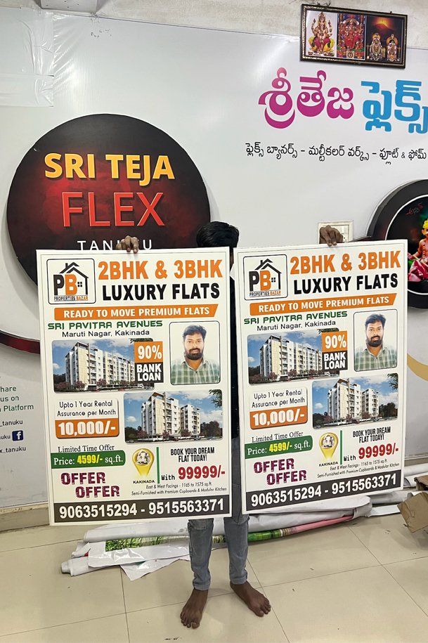 Roadside pole flute board advertising
